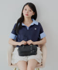 Chico(チコ) 【WEB限定】刺繍入り襟付きポロニット
