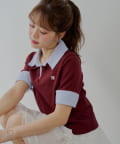 Chico(チコ) 【WEB限定】刺繍入り襟付きポロニット