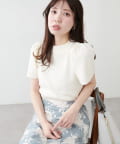 natural couture(ナチュラルクチュール) パルクロ・店舗限定 /【mizumami】フリル袖プチハイニットプルオーバー