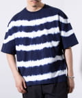 FREDY & GLOSTER(フレディ アンド グロスター) 【GLOSTER】16/-綿天竺 タイダイ染め ボーダークルーネックTシャツ