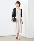 NOLLEY'S(ノーリーズ) ウォッシャブル麻調タックコクーンワンピース
