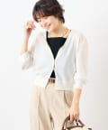 NOLLEY'S(ノーリーズ) 《手洗い可能》シフォンVネックカーディガン