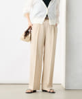 NOLLEY'S(ノーリーズ) 【PR林☆別注カラーあり】ウォッシャブルツイルストレッチ愛されワイドパンツ