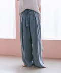 La boutique BonBon(ラブティックボンボン) 【リラックスデニム】リボンタックデニムワイドパンツ