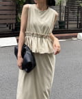 CAPRICIEUX LE'MAGE(カプリシュレマージュ) 【低身長サイズあり】バルーンペプラムワンピース