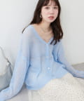 natural couture(ナチュラルクチュール) 【WEB限定】シアーオーバーサイズカーデ