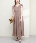 natural couture(ナチュラルクチュール) 【WEB限定】ドロストリボンハイウエストワンピース