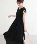 natural couture(ナチュラルクチュール) 【WEB限定】ドロストリボンハイウエストワンピース