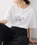 PUAL CE CIN(ピュアルセシン) アニマルプリントパンサーTシャツ