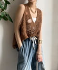 DOUDOU(ドゥドゥ) 【追加生産決定！/新色追加】刺繍前後2WAYレースタンク