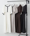 NICE CLAUP / OLIVE des OLIVE OUTLET(ナイスクラップ  / オリーブ デ オリーブ アウトレット) 【セットアイテム】【RMAF】配色カットジャガードワンピース