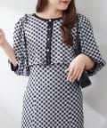 NICE CLAUP / OLIVE des OLIVE OUTLET(ナイスクラップ  / オリーブ デ オリーブ アウトレット) 【セットアイテム】【RMAF】配色カットジャガードワンピース