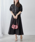 NICE CLAUP / OLIVE des OLIVE OUTLET(ナイスクラップ  / オリーブ デ オリーブ アウトレット) 5分袖配色ステッチジャケットワンピースセット