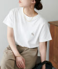 DISCOAT(ディスコート) 【9色展開】線抜きハート刺繍コンパクト半袖Tシャツ《WEB限定》
