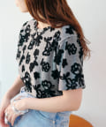 Kastane(カスタネ) 【WEB限定】フロッキーフラワーチビTEE