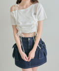 OLIVE des OLIVE(オリーブ デ オリーブ) ドロストワンショルTシャツ
