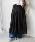 NICE CLAUP / OLIVE des OLIVE OUTLET(ナイスクラップ  / オリーブ デ オリーブ アウトレット) 【RMAF】コットンレースティアードスカート