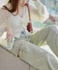 NICE CLAUP / OLIVE des OLIVE OUTLET(ナイスクラップ  / オリーブ デ オリーブ アウトレット) 【RMAF】脇スリットリボンカーゴパンツ