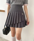 one after another NICE CLAUP(ワンアフターアナザー ナイスクラップ) チャーム付きイレヘムプリーツスカート/S・Mサイズ展開