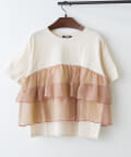 NICE CLAUP / OLIVE des OLIVE OUTLET(ナイスクラップ  / オリーブ デ オリーブ アウトレット) 【RMAF】【WEB限定】オーガンジードッキング半袖Ｔ