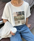 CIAOPANIC TYPY(チャオパニックティピー) ドルマンスリーブスラブフォトTee