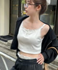 RAY CASSIN(レイカズン) 【カップ付き】レース付ヘンリーキャミ