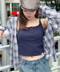 RAY CASSIN(レイカズン) 【カップ付き】レース付ヘンリーキャミ