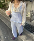 CIAOPANIC(チャオパニック) スウェットフリルサロペット