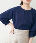 NICE CLAUP / OLIVE des OLIVE OUTLET(ナイスクラップ  / オリーブ デ オリーブ アウトレット) 【natural couture】ゴールドバー付き袖くしゅ２WAYブラウ