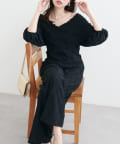 NICE CLAUP / OLIVE des OLIVE OUTLET(ナイスクラップ  / オリーブ デ オリーブ アウトレット) 【natural couture】カットレースフロントクロスサロペ