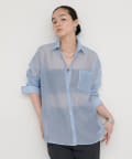LARUTA(ラルータ) ［WEB限定］シアーロゴ刺繍レギュラーシャツ