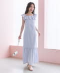 La boutique BonBon(ラブティックボンボン) 【人気スタッフmiki監修・3サイズ展開あり】フリルトリムマーメイドワンピース