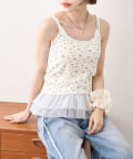 w closet(ダブルクローゼット) 小花レースキャミ