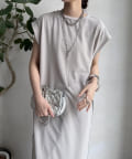 DOUDOU(ドゥドゥ) 【WEB限定】カットジョーゼットサイドラインワンピース