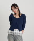 RAY CASSIN(レイカズン) 【今買って秋まで使える/2点セット】7分袖パターンメッシュフリルキャミセット