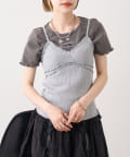 w closet(ダブルクローゼット) 【5色展開】フリルネーム付きリブT