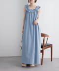 w closet(ダブルクローゼット) 【3色展開】ドロストフリルタンクワンピース