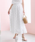 La boutique BonBon(ラブティックボンボン) 【セットアップ可】シアーローズギャザースカート
