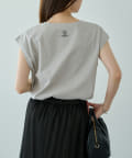 PUAL CE CIN(ピュアルセシン) 【汗シミ防止】ワンポイントロゴフレンチスリーブTシャツ