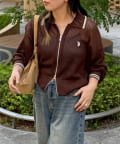 CPCM(シーピーシーエム) 【U.S. POLO ASSN.】襟付きメッシュカーディガン