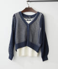 NICE CLAUP / OLIVE des OLIVE OUTLET(ナイスクラップ  / オリーブ デ オリーブ アウトレット) 2枚セット【RMAF】メッシュカーデ+配色リブタンク