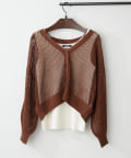 NICE CLAUP / OLIVE des OLIVE OUTLET(ナイスクラップ  / オリーブ デ オリーブ アウトレット) 2枚セット【RMAF】メッシュカーデ+配色リブタンク