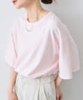 PUAL CE CIN(ピュアルセシン) タックロゴ刺繍Tシャツ