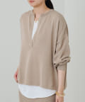 LOUNGEDRESS(ラウンジドレス) 和紙天竺スキッパーニット