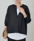 LOUNGEDRESS(ラウンジドレス) 和紙天竺スキッパーニット