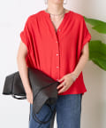 Jena　espace merveilleux(ジェナ　エスパスメルヴェイユ) 【美ラクシャツ】リネンライク袖タックシャツ