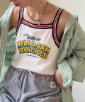 CIAOPANIC(チャオパニック) 【HELLO.SANFRANCISCO/ハローサンフランシスコ】ラインテープカップ付きキャミ