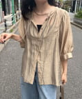 FREDY & GLOSTER(フレディ アンド グロスター) シャイニーシアー２WAYハーフスリーブブラウス