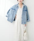 NICE CLAUP / OLIVE des OLIVE OUTLET(ナイスクラップ  / オリーブ デ オリーブ アウトレット) 【natural couture】タックシャツワンピース