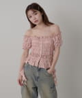 RAY CASSIN(レイカズン) サイドフリルオフショルTシャツ